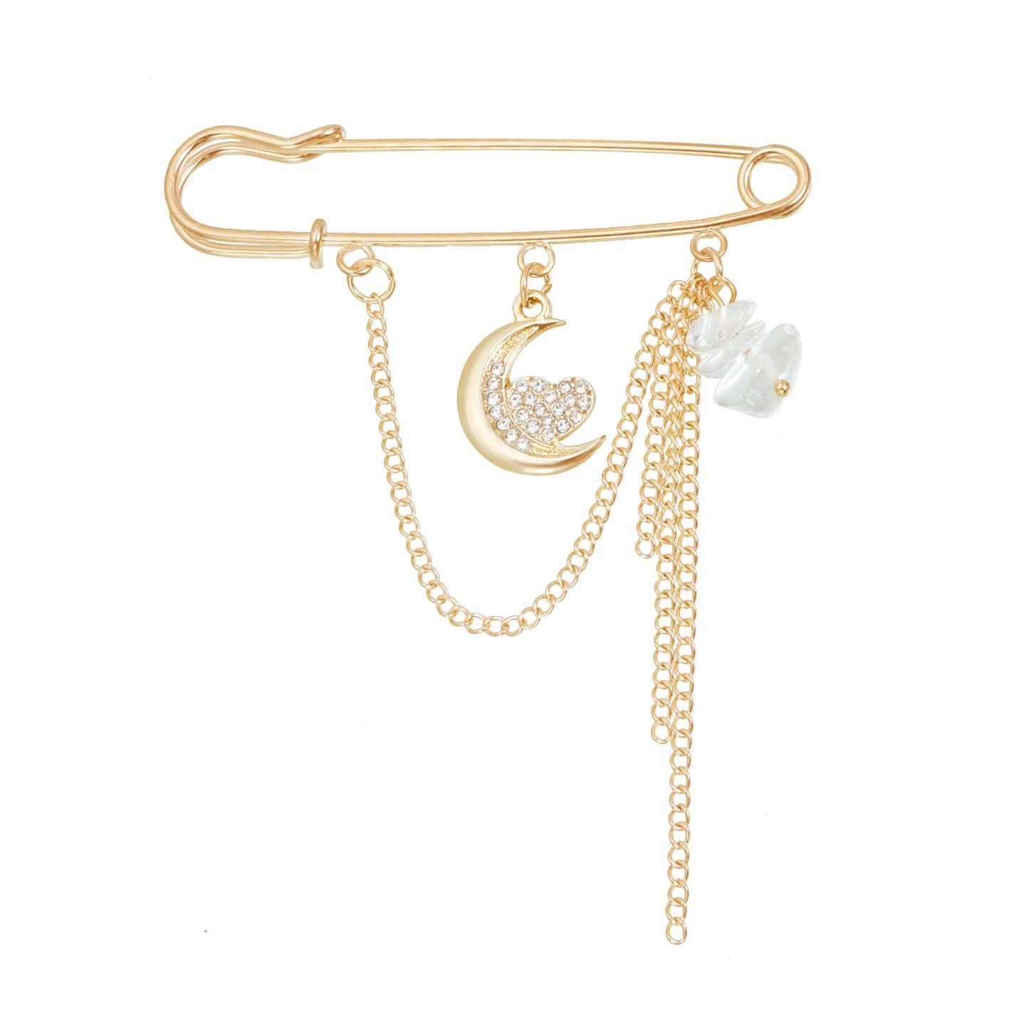Love Moon Bear Flower Element Brooch Clothing Suit Functional Simple Pin Accessories