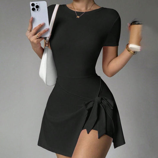 Fake Two-piece Anti-exposure Tight Sports Dress Leisure Fitness Yoga Tennis Skirt