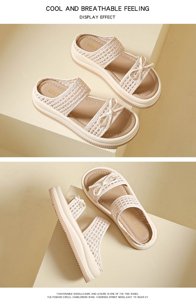 Height Increasing Thick Soled Plus Size Slippers For Summer Outdoor Wear, Paired With Skirts And Beach Sandals For Women