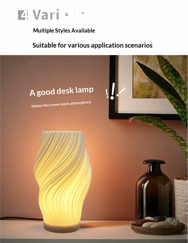 Charging Desk Lamp, Nordic-style Bedside Ambient Night Light
