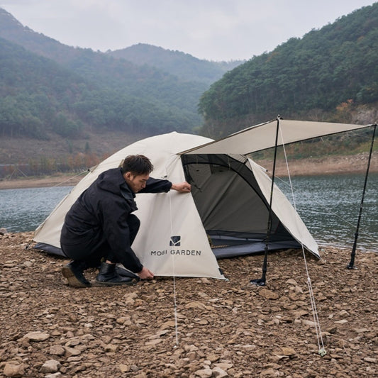 Outdoor Equipment Rain-proof Thickened Camping Three-point Tent Windproof Sunscreen Portable Folding Tent