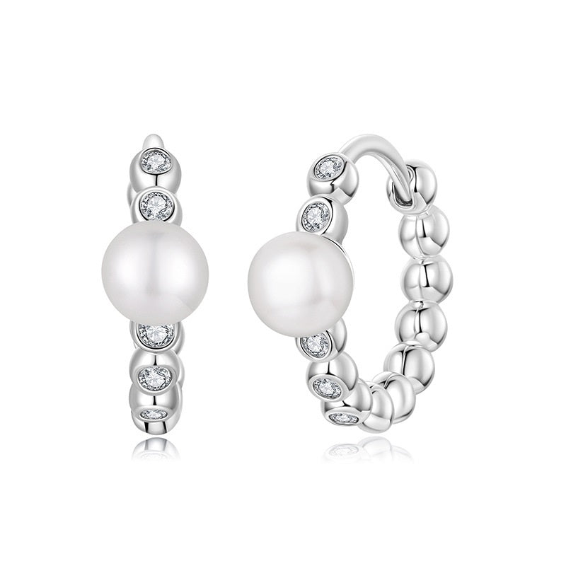 Elegant Smart S925 Sterling Silver Water Pearl Earrings