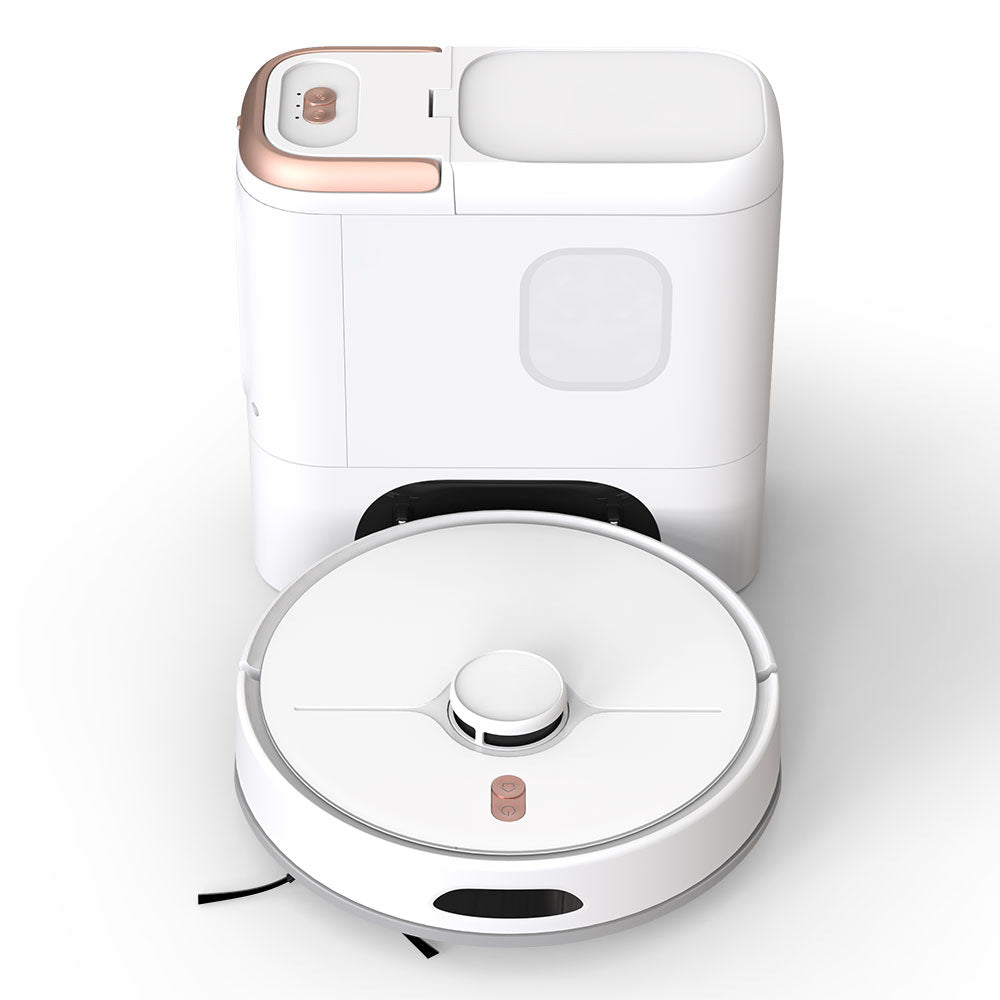 L21m PLUS Pet-Friendly Robot Vacuum Cleaner, TPU Rubber-Bristle Brush 6000Pa Powerful Suction, 3.0L Large Dust Bag, LiDAR Mapping, Auto Resume Cleaning For Home With Dogs Cats
