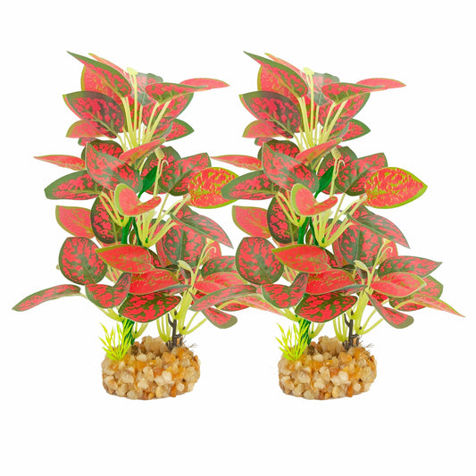 Silk Aquarium Plants 2-Pack, 8.6-inch Artificial Aquarium Silk Plants -  Simulated Fish Habitat Decor, Safe Silk Plants For Aquariums Fish Fishbowl