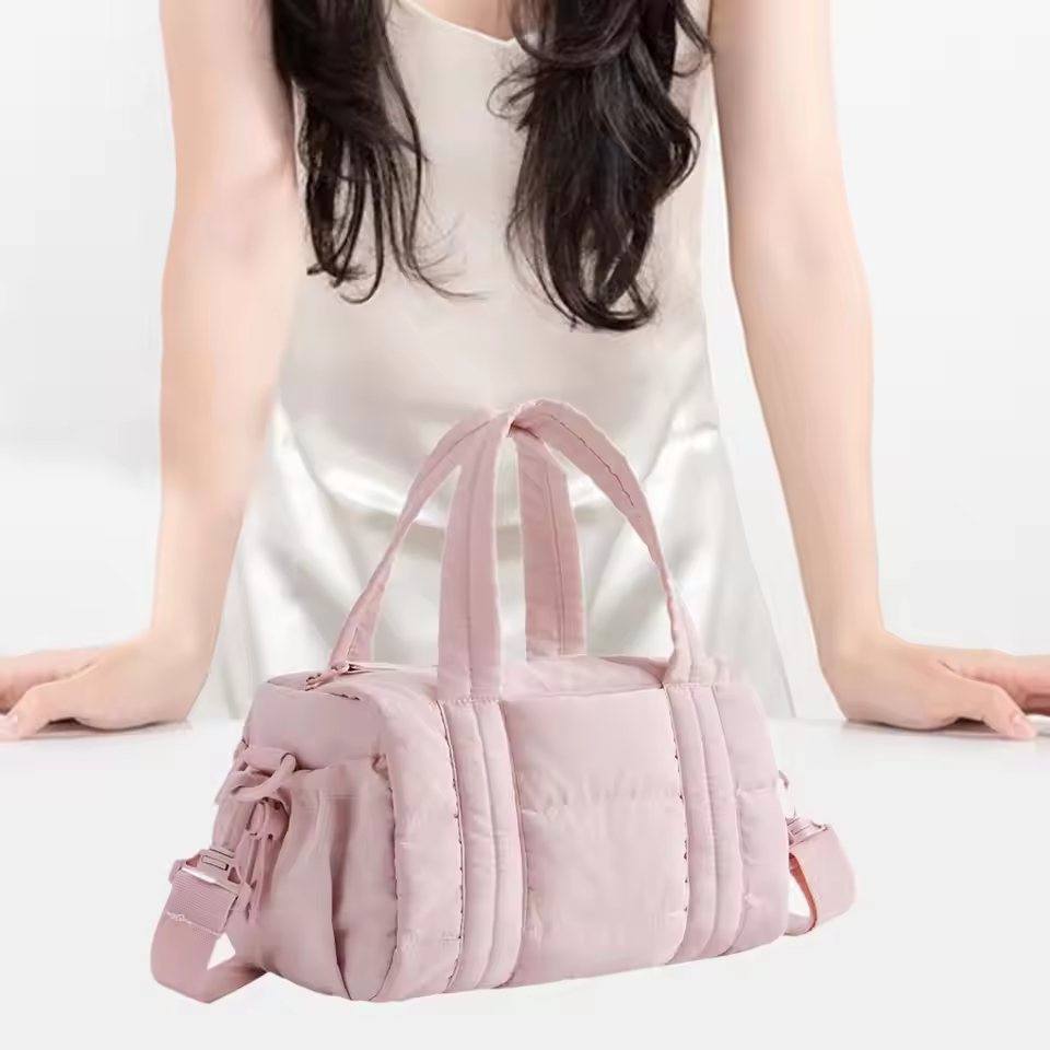 Puffed Quilted Mini Fitness Bag With Detachable Shoulder Strap