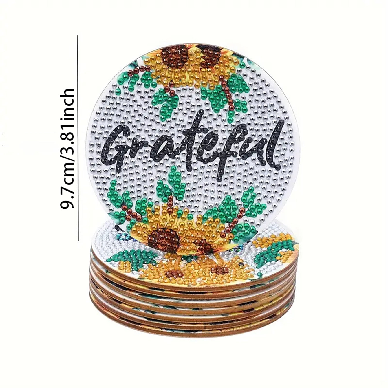 Diamond Art Drawing Coaster With Bracket, DIY Floral Pattern Diamond Art Coaster, Suitable For Adults And Beginners Diamond Drawing Kit, Diamond Kit Craft Supplies, Exquisite Gifts For Friends