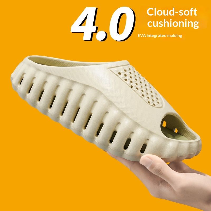 Dotted Massage Outsole For Non-slip And Wear-resistant Performancetwo-tone Couples Slide Sandals