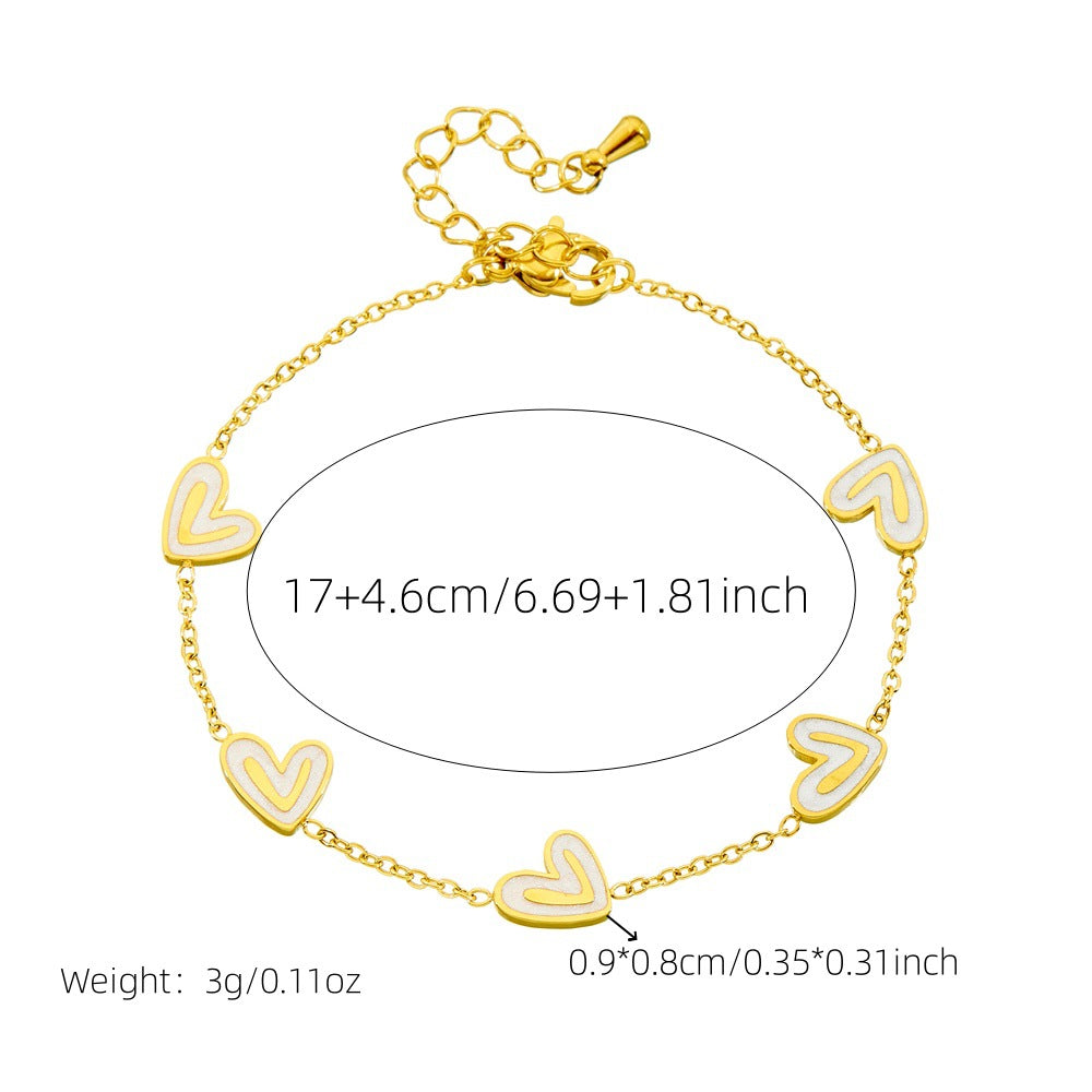 Bai Bei Loving-Heart Accessories Clavicle Chain Stainless Steel Womens Set