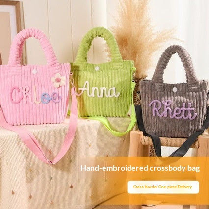 Personalized Hand-embroidered Name Cross-body Bag