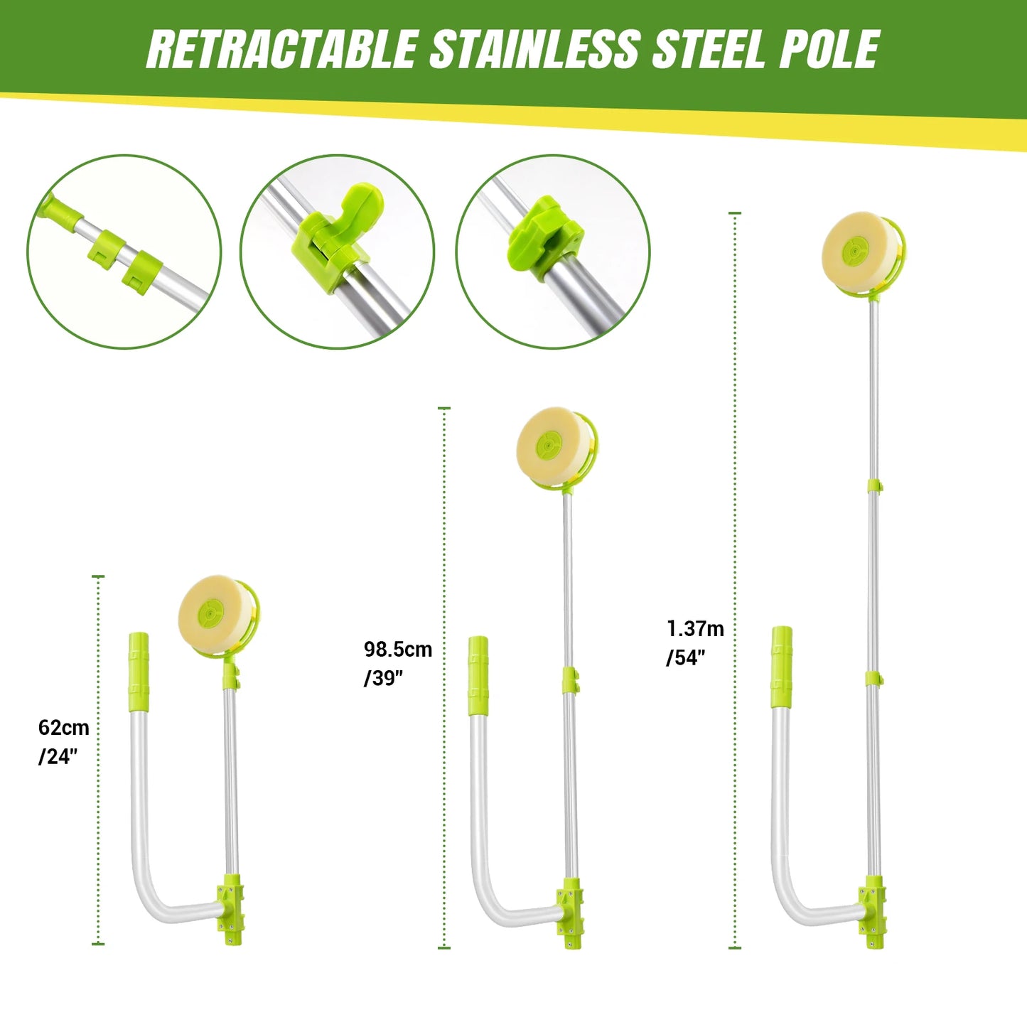 Telescopic Window Cleaning Tool High Rise Window Cleaner U Shape Smart Angle Adjust Wash Bar Cleaner With Squeegee