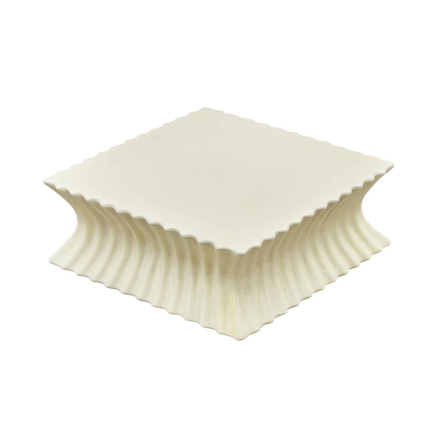 35.43 Inch Square Coffee Table Vintage Sturdy Fiberglass Table For Living Room Apartment Office No Need Assembly Beige