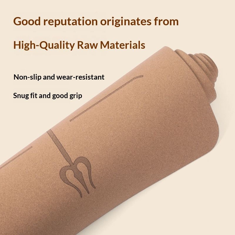 Widen 68cm Cork-Rubber Yoga MatWear-Resistant And Shock-Absorbing