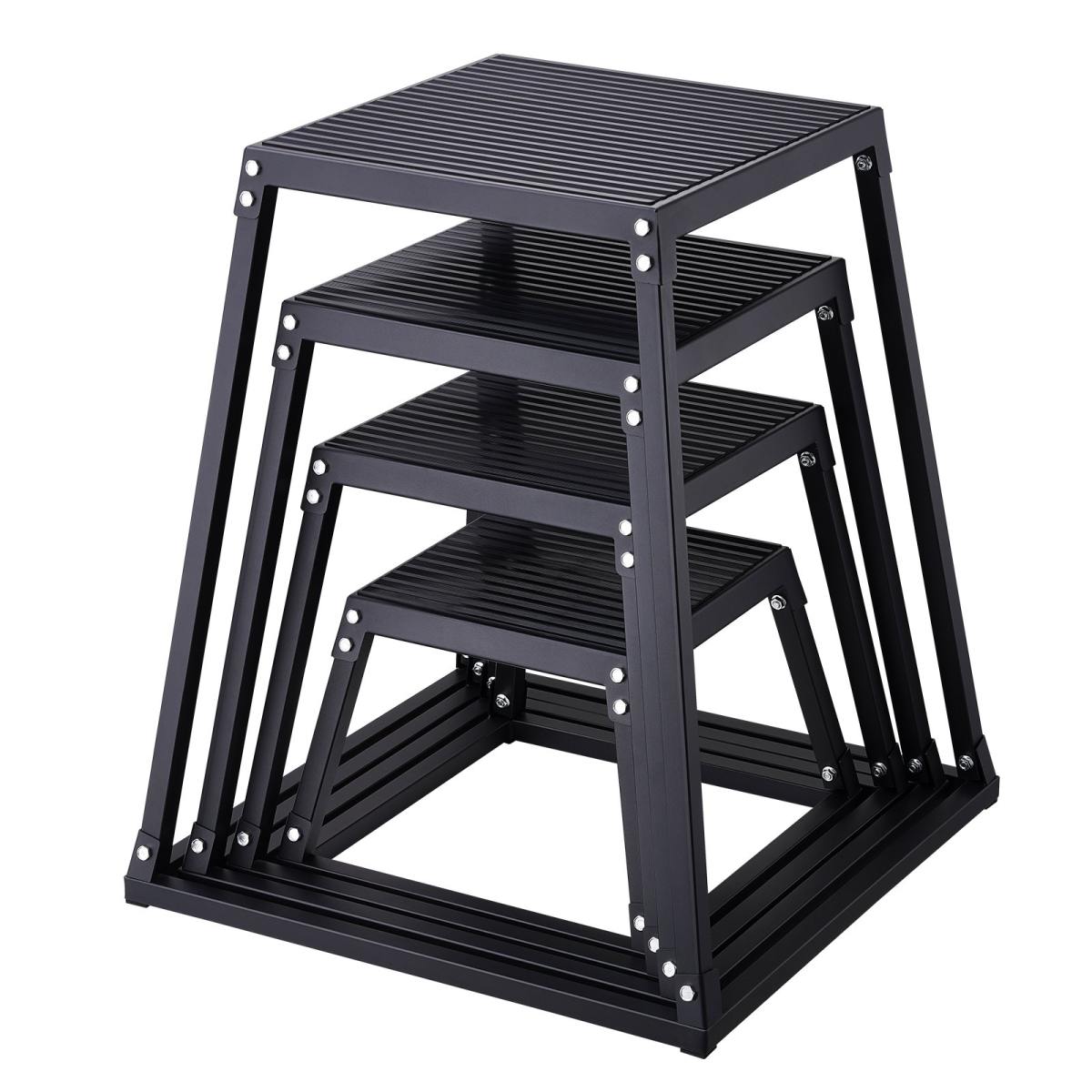 Plyometric Jump Boxes, 12/18/24/30 Inch Plyo Box, Platform And Jumping Agility Box, Anti-Slip Fitness Exercise Step Up Box Set For Home Gym Training, Conditioning Strength Training, Black