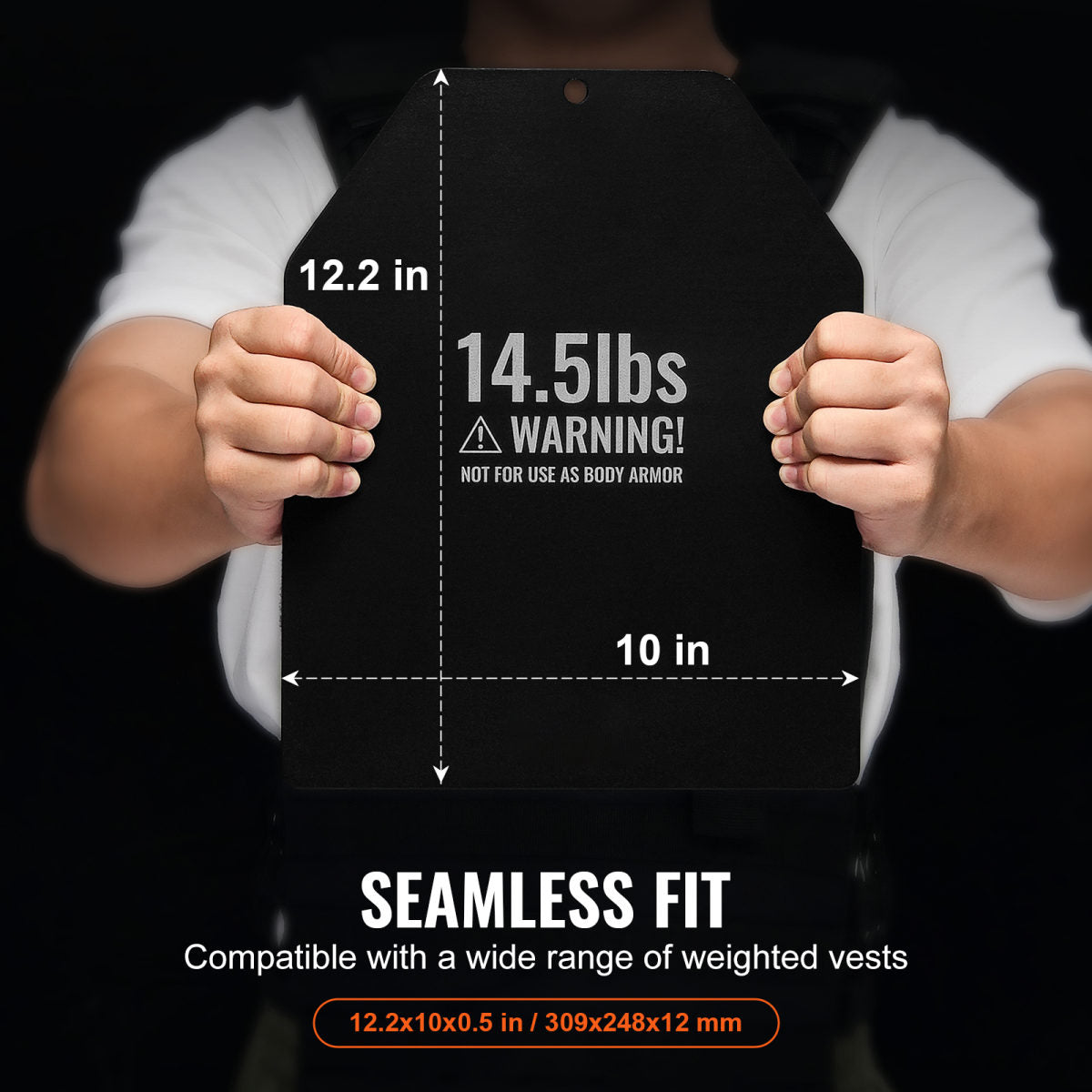 Weight Vest Plates, 14.5 LB Pairs, Premium Steel Weighted Plates, Contoured Ergonomic Fit WODs, Additional Weight For Weight Vests, For Strength Training, Running, Fitness, Heavy Workouts
