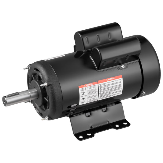 5 H P Electric Motor, 1725RPM Air Compressor Motor, CW CCW Rotation, 1.125 Inch Shaft Diameter, 2.75inch Shaft Length, 20.7N.m Torque, Single-Phase, ODP Cooling, 230V, 184T Frame