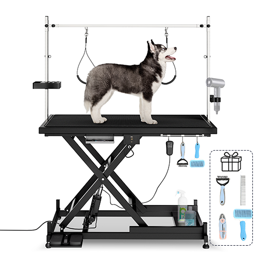 Update Electric Pet Grooming Table, 110V 220V Professional Groomer Recommend Super Deluxe Electric Pet Grooming Table, Height Adjust From 8 Up To 36inch BLACK COLOR