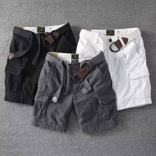 Mens Loose-fit Korean-style Trendy Mid-length Workwear Pants