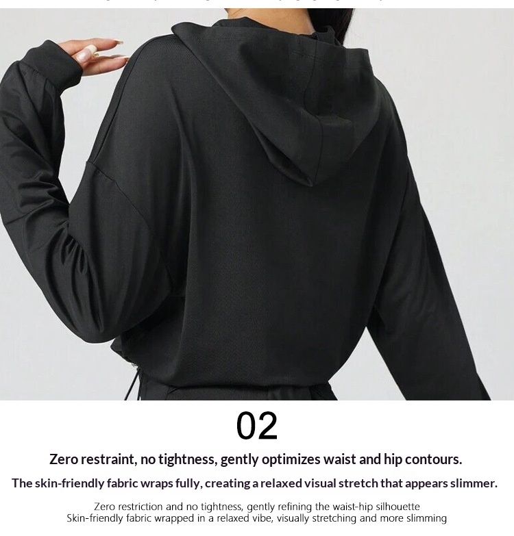 Cropped Sports Jacket Comfortable Yoga Wear For Fitness Training