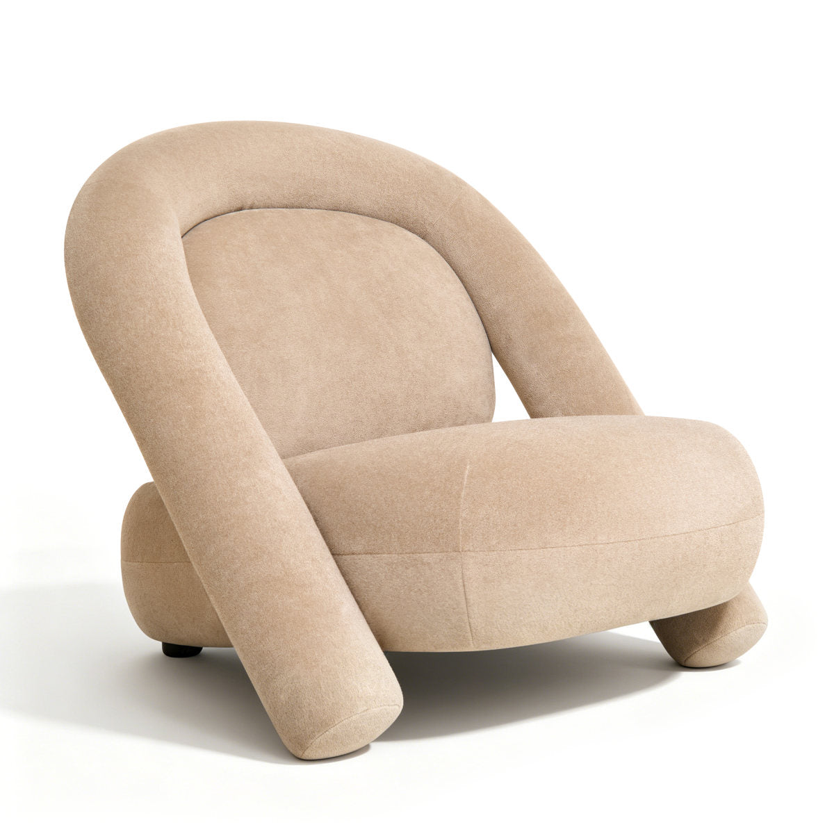 Lounge Chair,accent Chair, 32inch Velvet Fabric Decorative Clubchair, With Special Design, Suitable For Living Room, Study, Office Or Leisure Area, Darkbeige