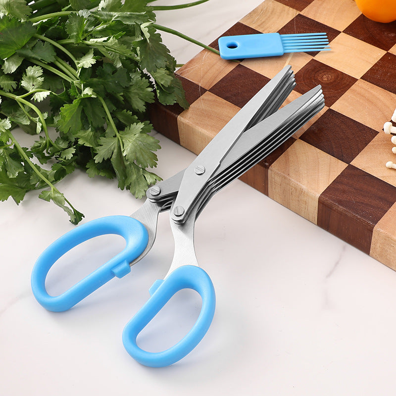 Kitchen Multi-functional Stainless Steel Chopped Green Onion Scissors