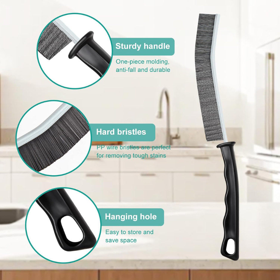 5-Piece Hard Bristle Crevice Cleaning Brush Set - Multifunctional Gap Scrub Brushes For Kitchen, Bathroom, Faucets & Window Tracks