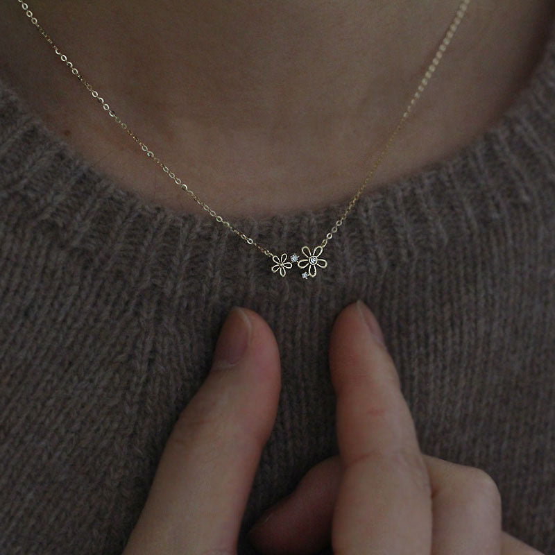 925 Silver Flower Fashion Necklace For Women