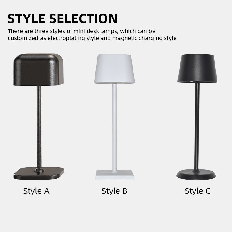 LED Mini Ambient Table Lamp Touch-Activated Rechargeable Desk Lamp