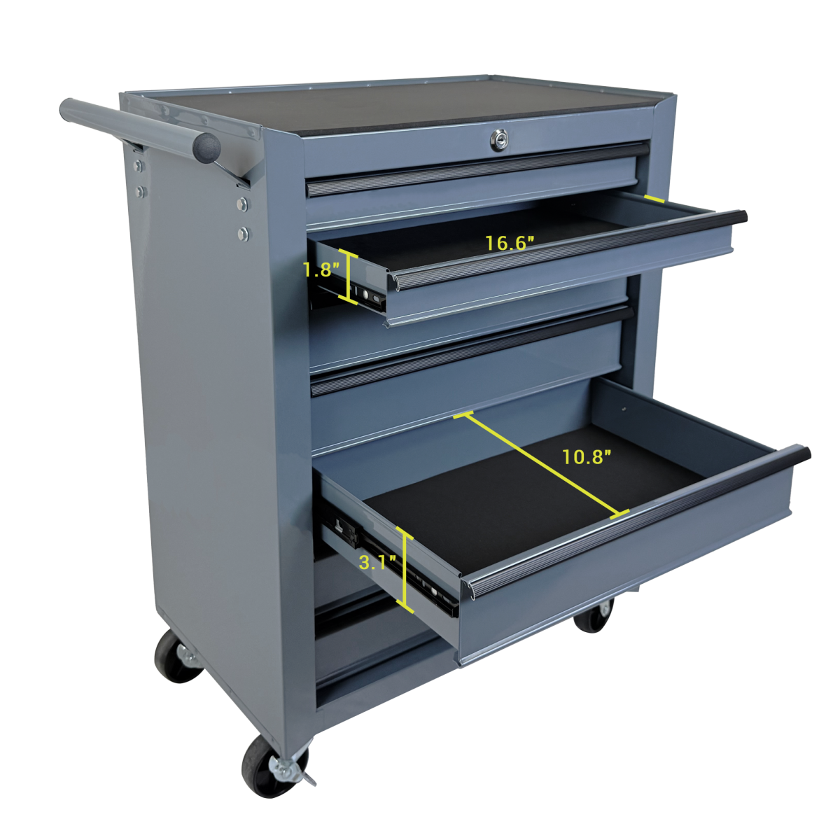 Rolling Metal Tool Chest with 7 Drawers, 20" 7-Drawer Tool Chest Cabinet with Ball Bearing Drawer Slides, Steel Tool Storage Box Organizer -GREY
