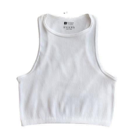 Solid Color Sleeveless Vest Women's Summer High Waist Short Navel Fitness Running Yoga Clothes
