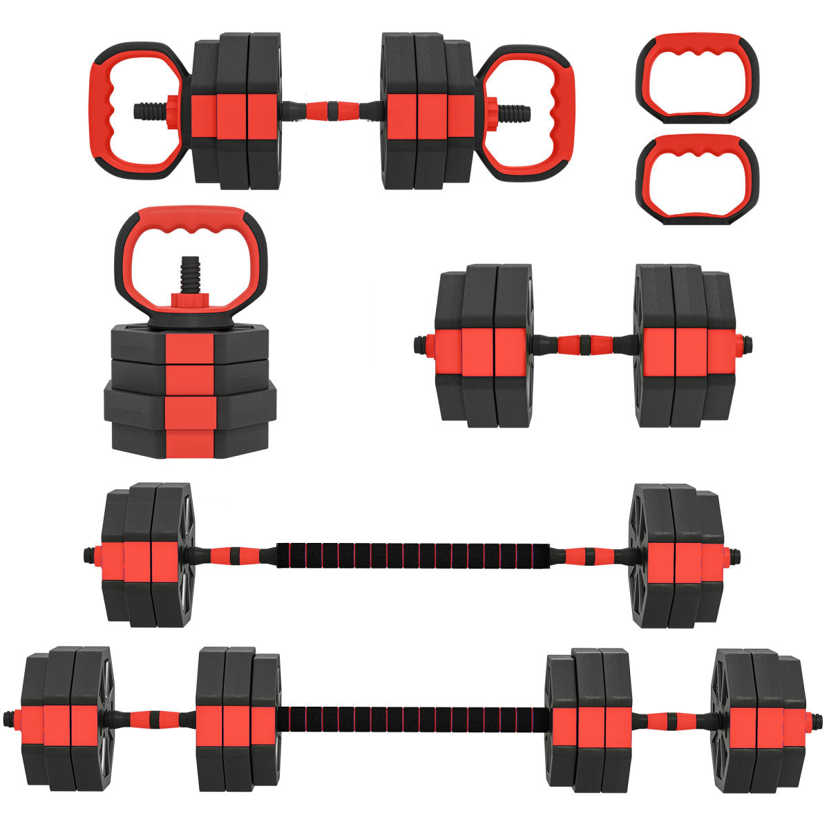 6-in-1 Hantelset Kurzhantel Set Kurzhanteln Langhanteln Verstellbar 25 KG Für Krafttraining Zuhause