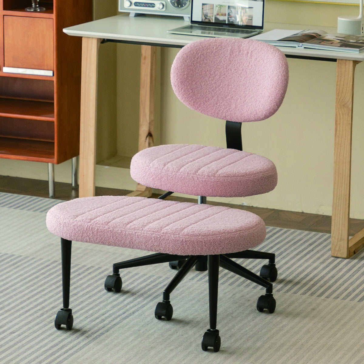 Ergonomic Office Chair – Multi-Position Cross Legged Design for Adults, Swivel Meditation & ADHD Fidget Desk Chair with Back Support & Rolling Base
