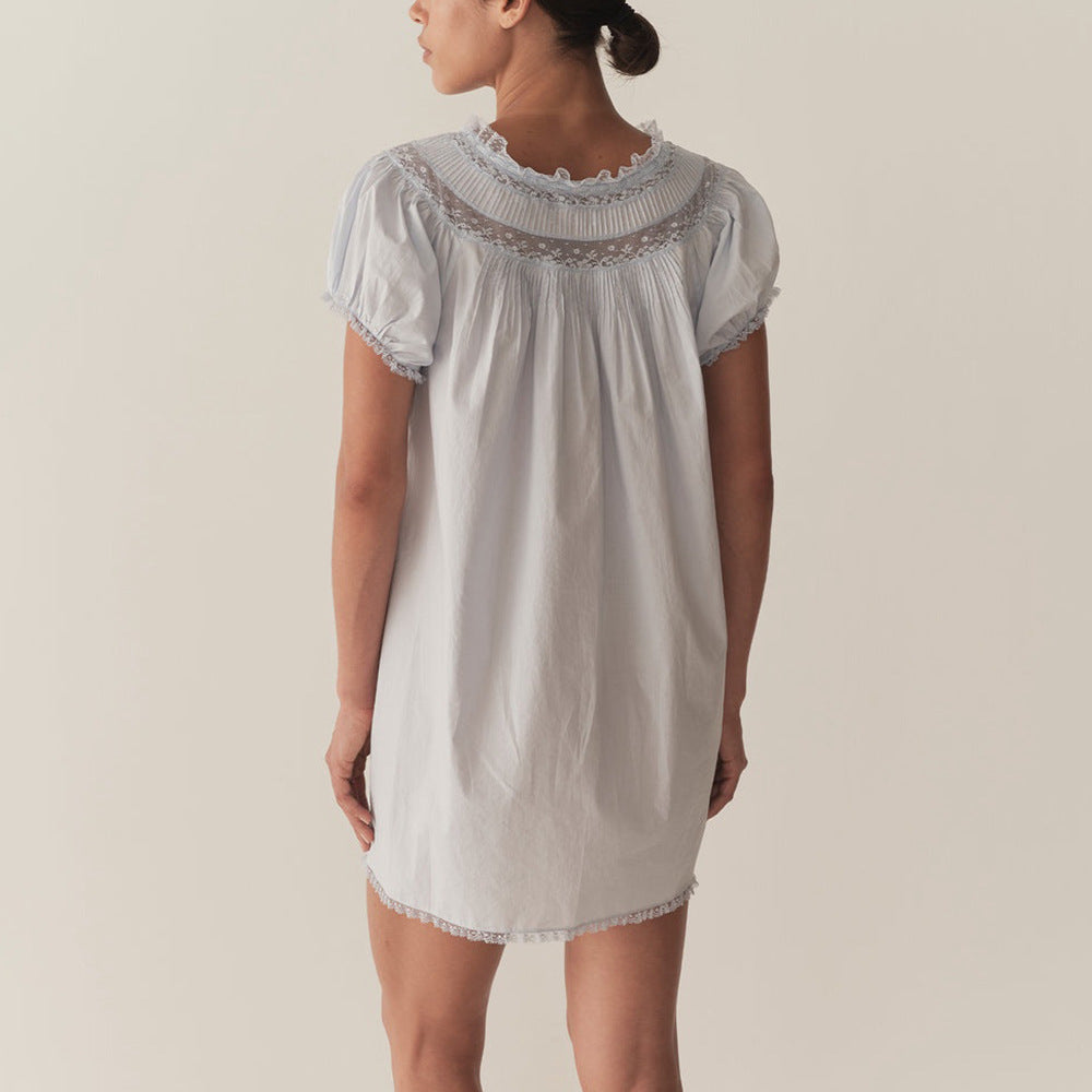 Summer New Arrival Lace-trimmed Round-neck Patchwork Dress