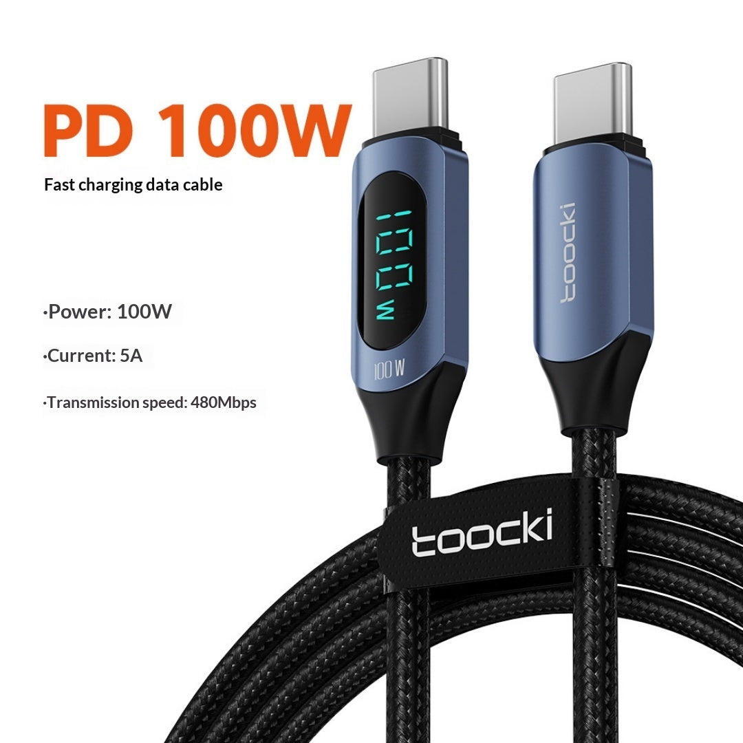 Digital Display Dual-Port Type-C Fast Charging Mobile Phone Cable