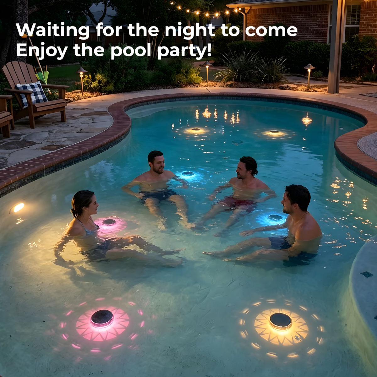 Solar Floating Pool Light, Solar Powered Pool Light That Float With Remote Control, 12 Lighting, 3 Timing Mode, IPX7 Waterproof Lights For Above Ground Swimming Pool, Bathtub, Pond Decor, 1-Pack