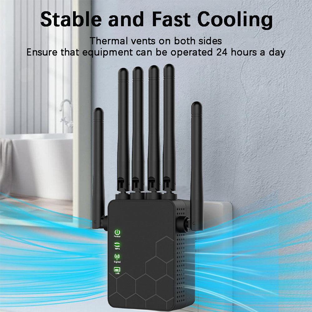 300Mbps WiFi Repeater, 2.4GHz Or 5GHz&2.4GHz, 6 Antenna Wireless Amplifier, AP Modes And Repeater Mode Extender Booster, WiFi5, White,  For Home And Office, Christmas Gifts