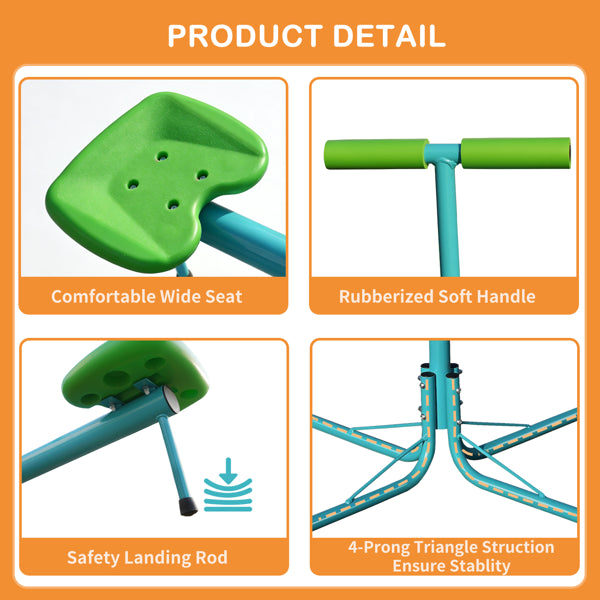 Seesaw,Swiveling 360 Degrees Toddlers Sit And Spin Teeter Totter, Kids Outdoor Play Equipment For Backyard Playground
