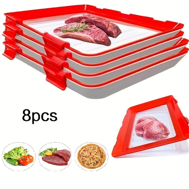 Disposable Red Plastic Food Tray Thickened Rectangular Serving Tray Waterproof And Oil-Resistant Suitable For Fruit, Vegetables, Meat, Supermarket Packaging, Kitchens, And Food Service.