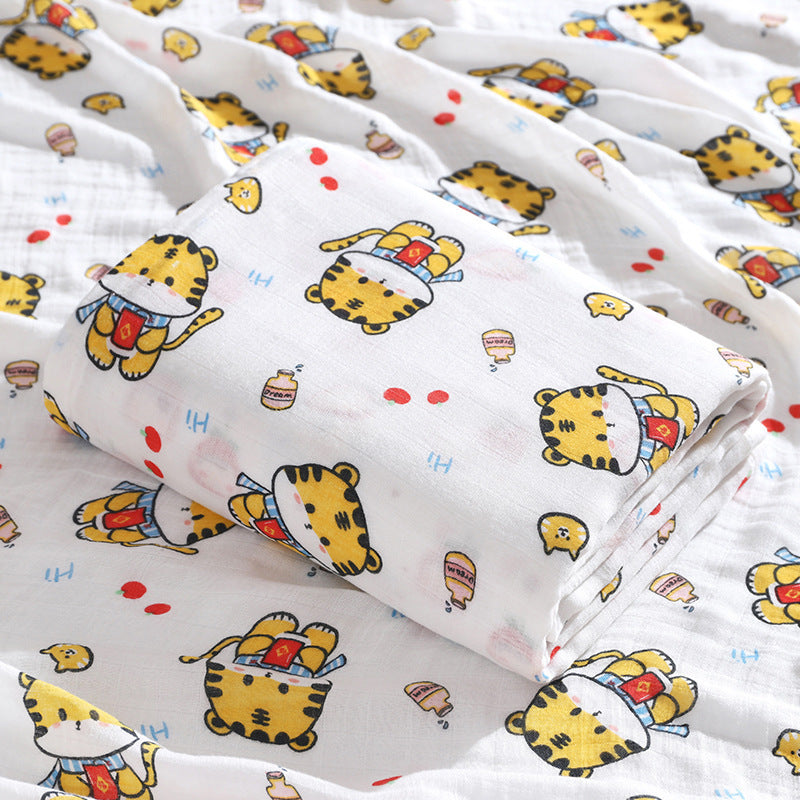 Double-layer Bamboo-cotton Baby Bath Towel Newborn Gauze