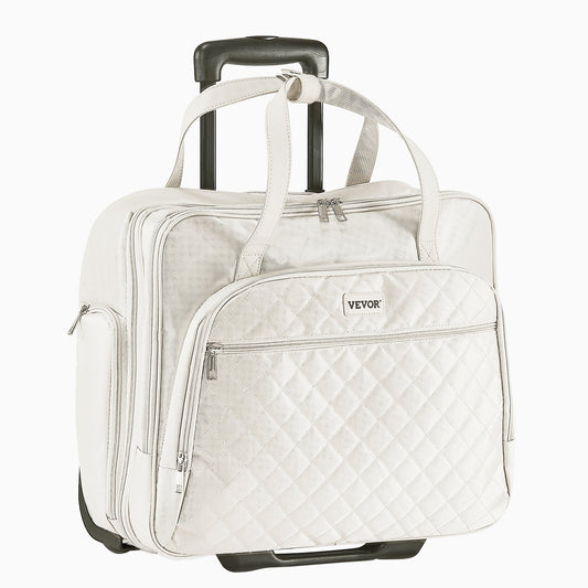 Rolling Laptop Bag, Fits Up To 15.6 Inch Laptop, Wheeled Briefcase, Roller Computer Tote Bag With 2 Fixed Wheels & Telescoping Handle, Laptop Case For Work Travel Business Office, Women Men