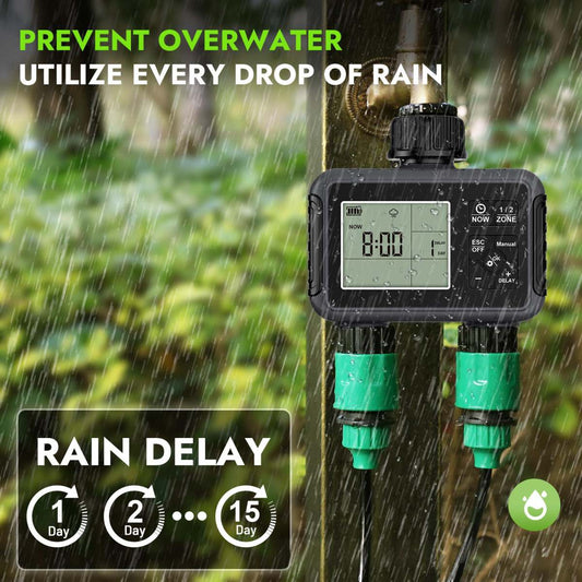 Dual-Outlet Water Valve TimerSmart Irrigation Controller For Outdoor Courtyards