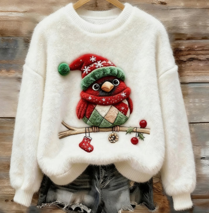 New Christmas Cute Pet Series Crewneck Hoodie With Printed Designs