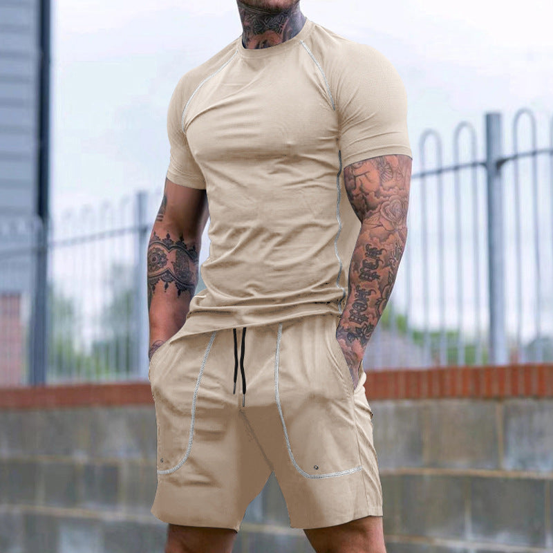 New Sports Tights Shorts Men's Running Fitness Suit
