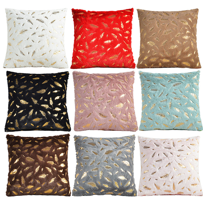 Short-pile Gold-stamped Gift Cushion For The Sofa