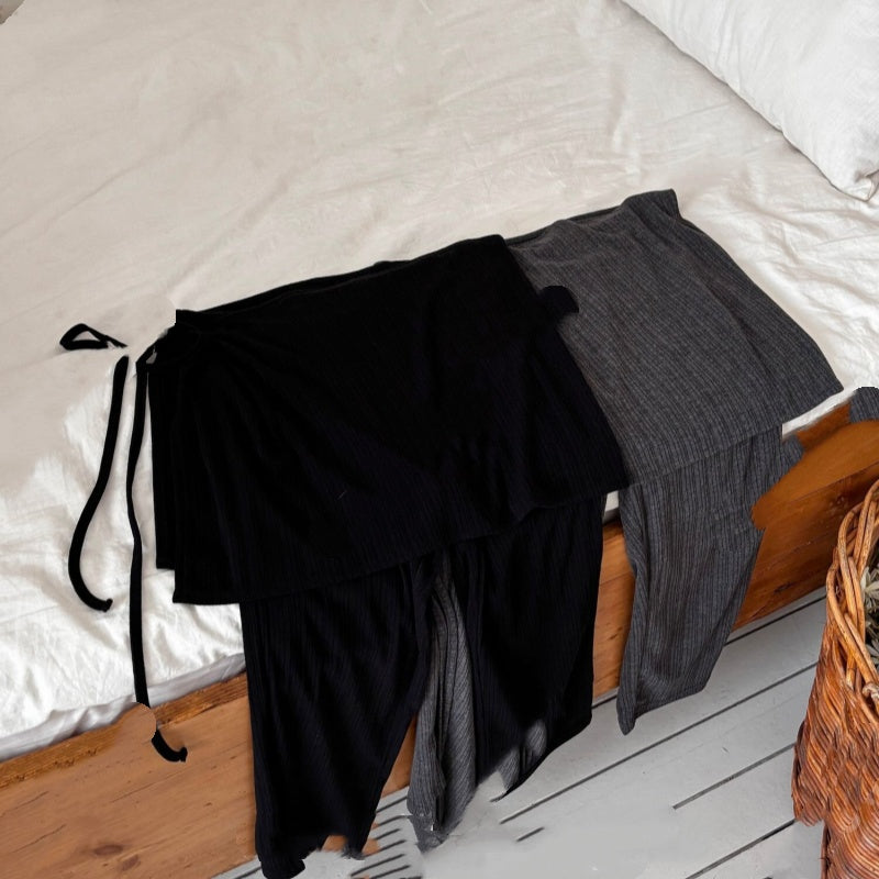 New High-waisted Tight-fitting Slimming Capri Skirt-pants With A Butt-flattering Panel