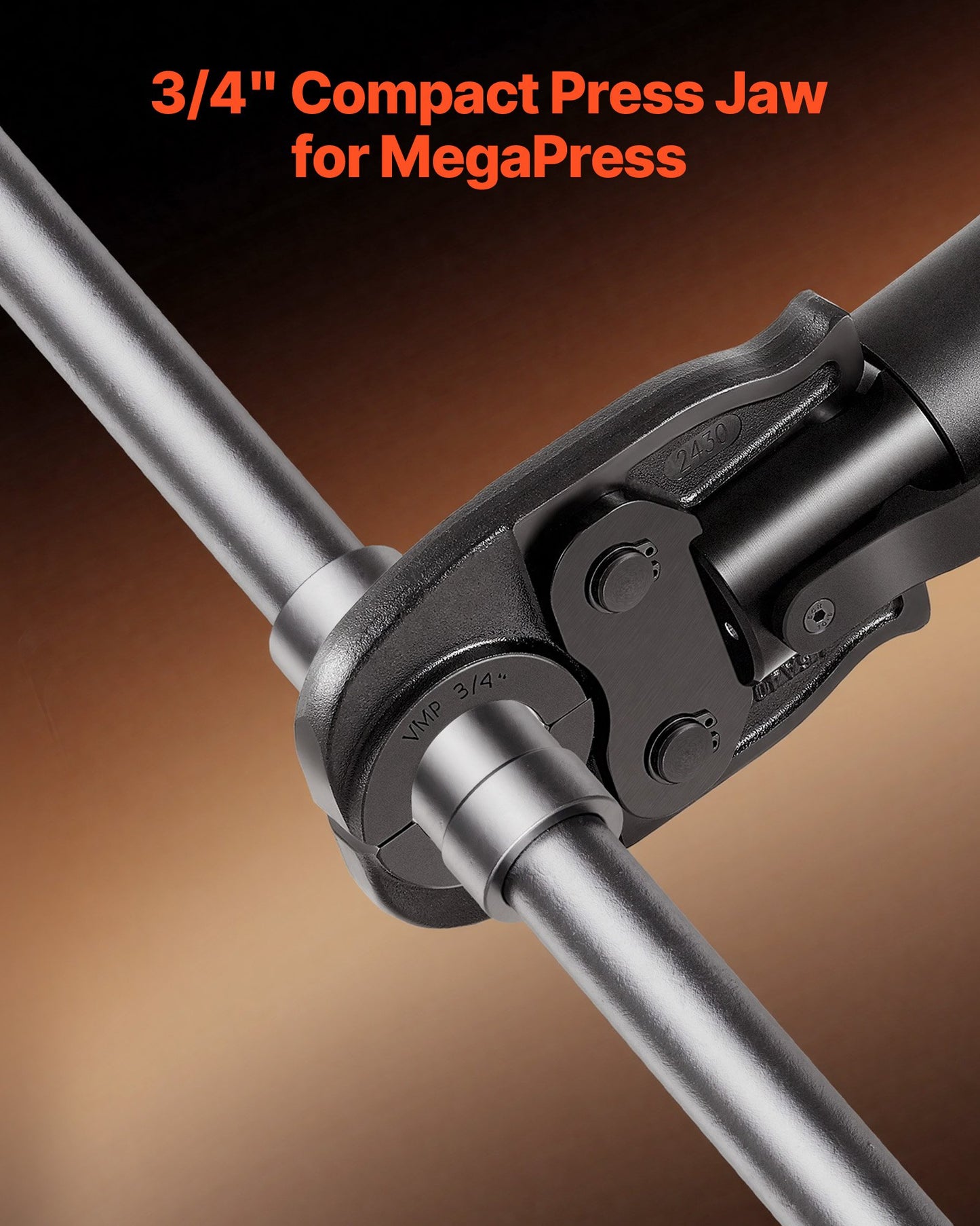 3/4" MegaPress Jaw For Compact Series Press Tools, 52 HRC Hardened Steel Pressing Jaw - Compatible With 24KN Press Tools For Carbon Steel Pipes Connections