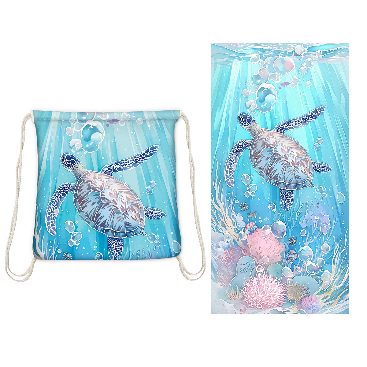 Beach Towel With Integrated Bag Portable Storage Backpack Printed Towel Bath Towel