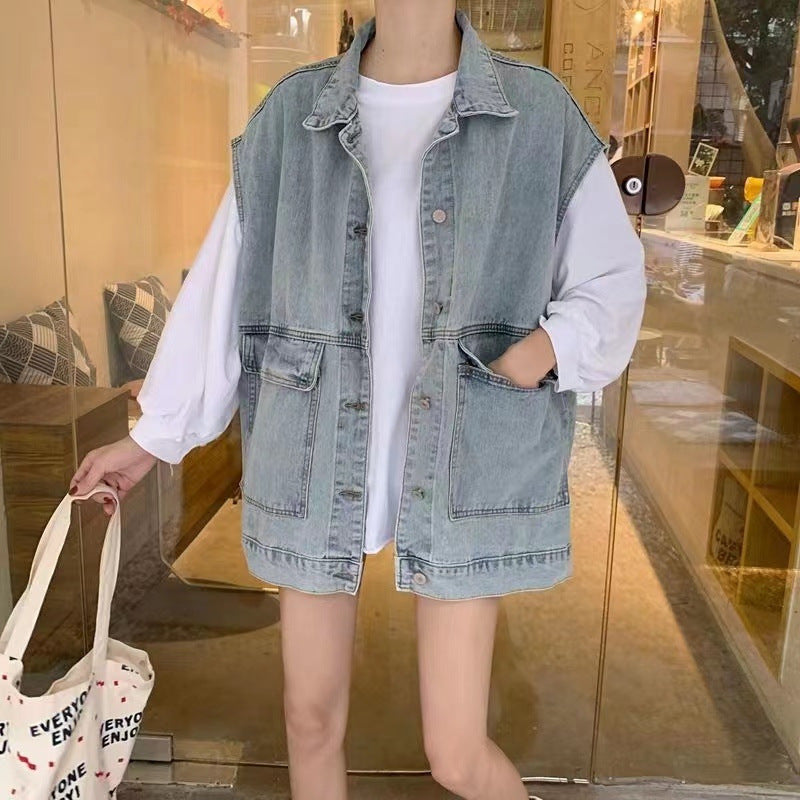 Small Fragrance Denim Jacket For Petite Women, Korean Style Outerwear