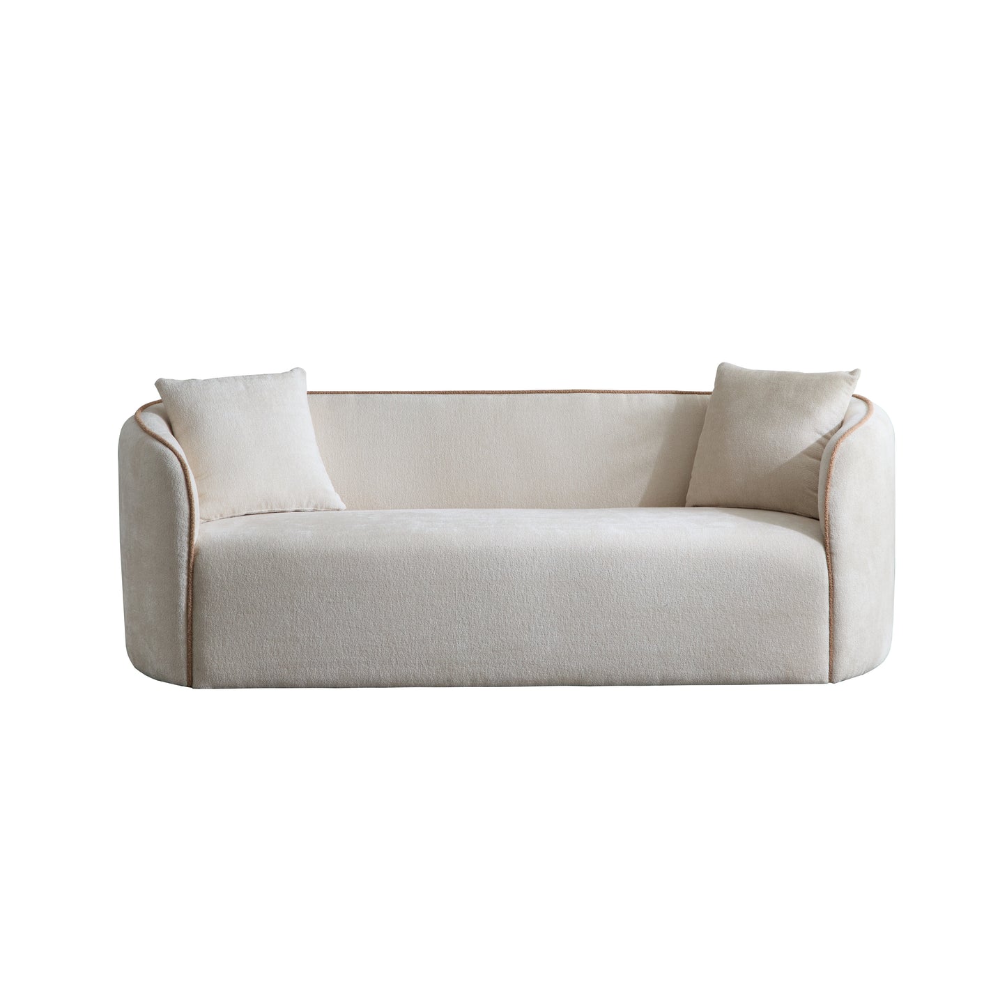Coral 82  Curved Boucle Sofa,3-Seater,Living Rooms,Bedrooms,Apartment Office,BEIGE
