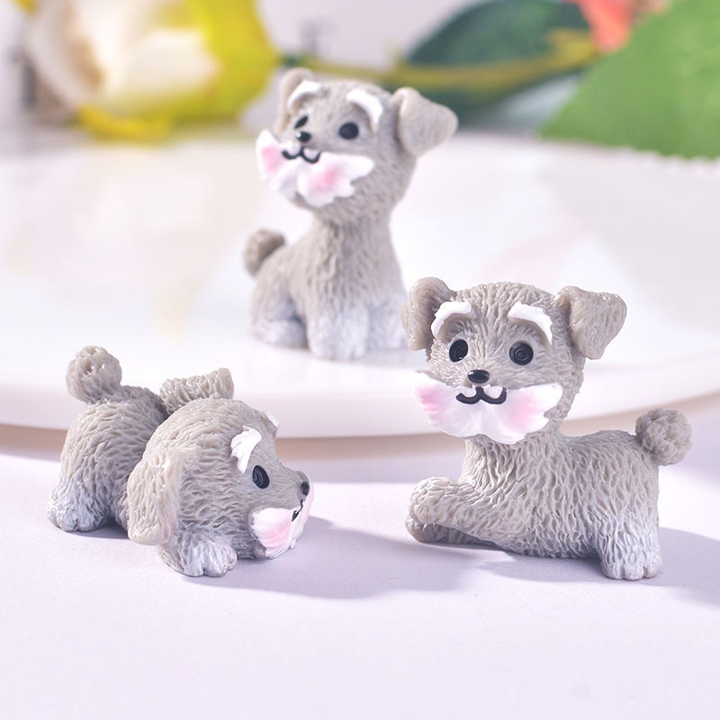 Simulation Schnauzer Puppy Decoration Resin Decoration Micro Landscape Accessories
