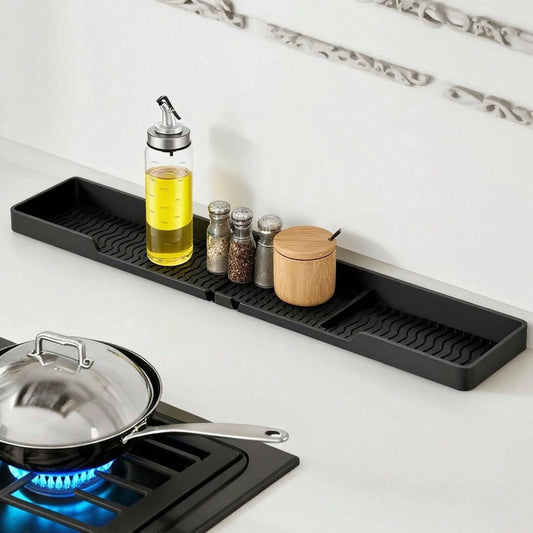 Heat Resistant 30inch Stove Back Rack, Space Saving Storage Solution To Declutter Your Kitchen Counter Stovetop.